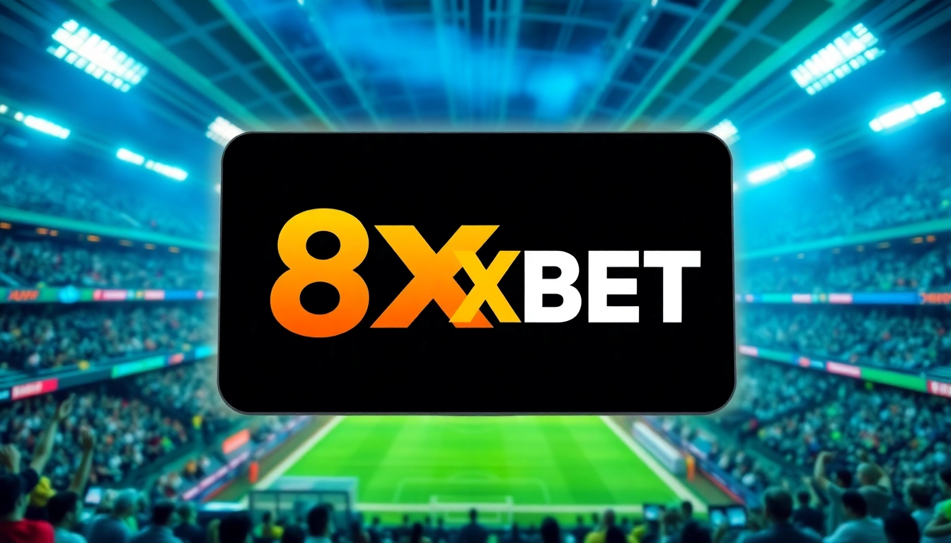 Engaging scene showcasing the 8XBET platform with dynamic sports betting atmosphere.