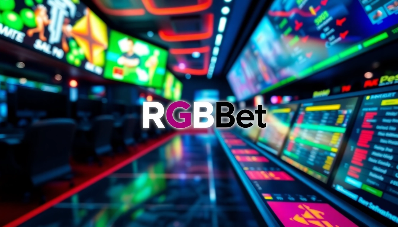 Engaging RGBet logo set in a dynamic gaming environment showcasing vibrant betting interfaces.